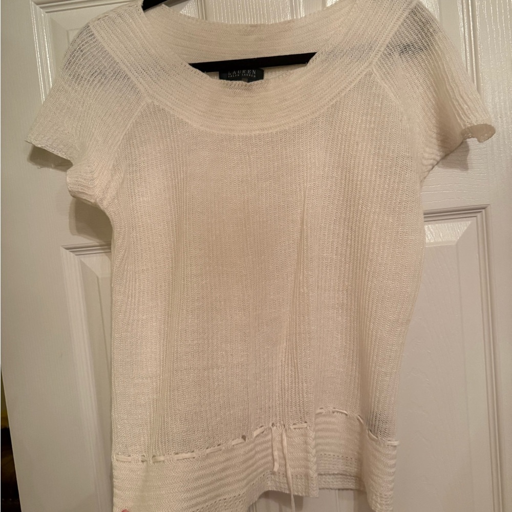 Lauren Ralph Lauren White Knit Blouse